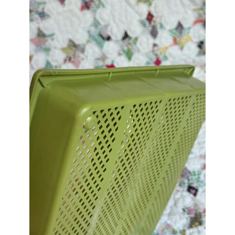 Vintage Avocado Green Plastic Silverware Tray 5 Compartment Drawer Organizer MCM